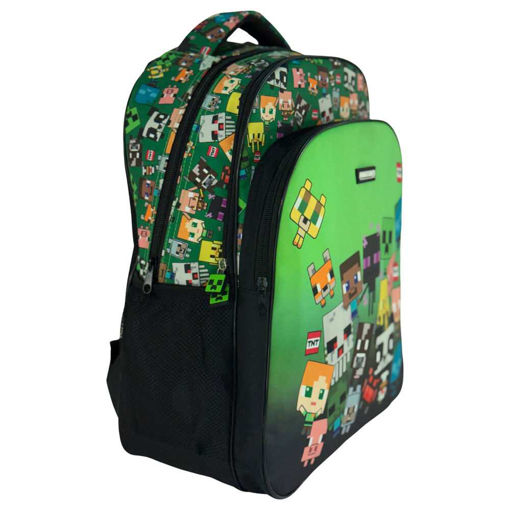 Picture of MINECRAFT CHARACTERS 3 ZIP LARGE BACKPACK